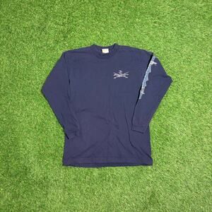 Vintage Hawaiian Legends Surfboards Long Sleeve T Shirt Navy Size M USA